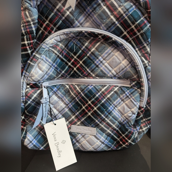 NWT VERA BRADLEY Compact Backpack Snowy Plaid - Picture 4 of 9